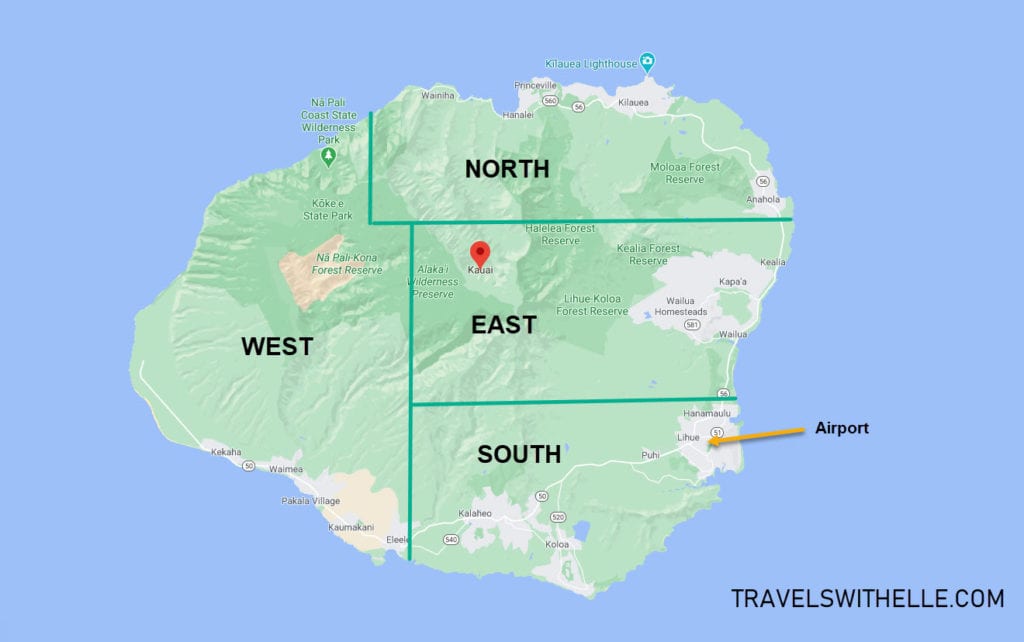 kauai island overview map