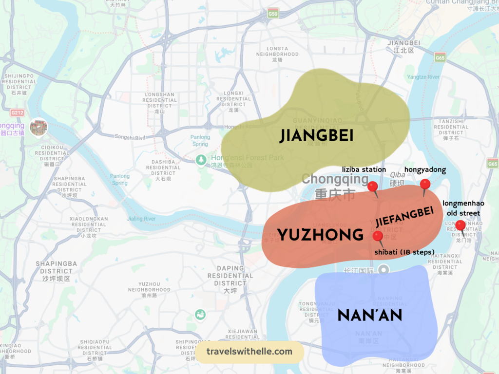 Chongqing Map - Where To Stay